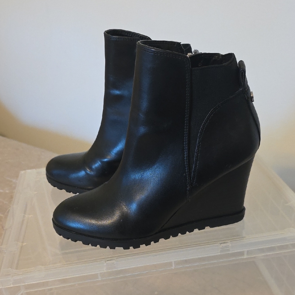 Unisa Black Wedge Ankle Boots